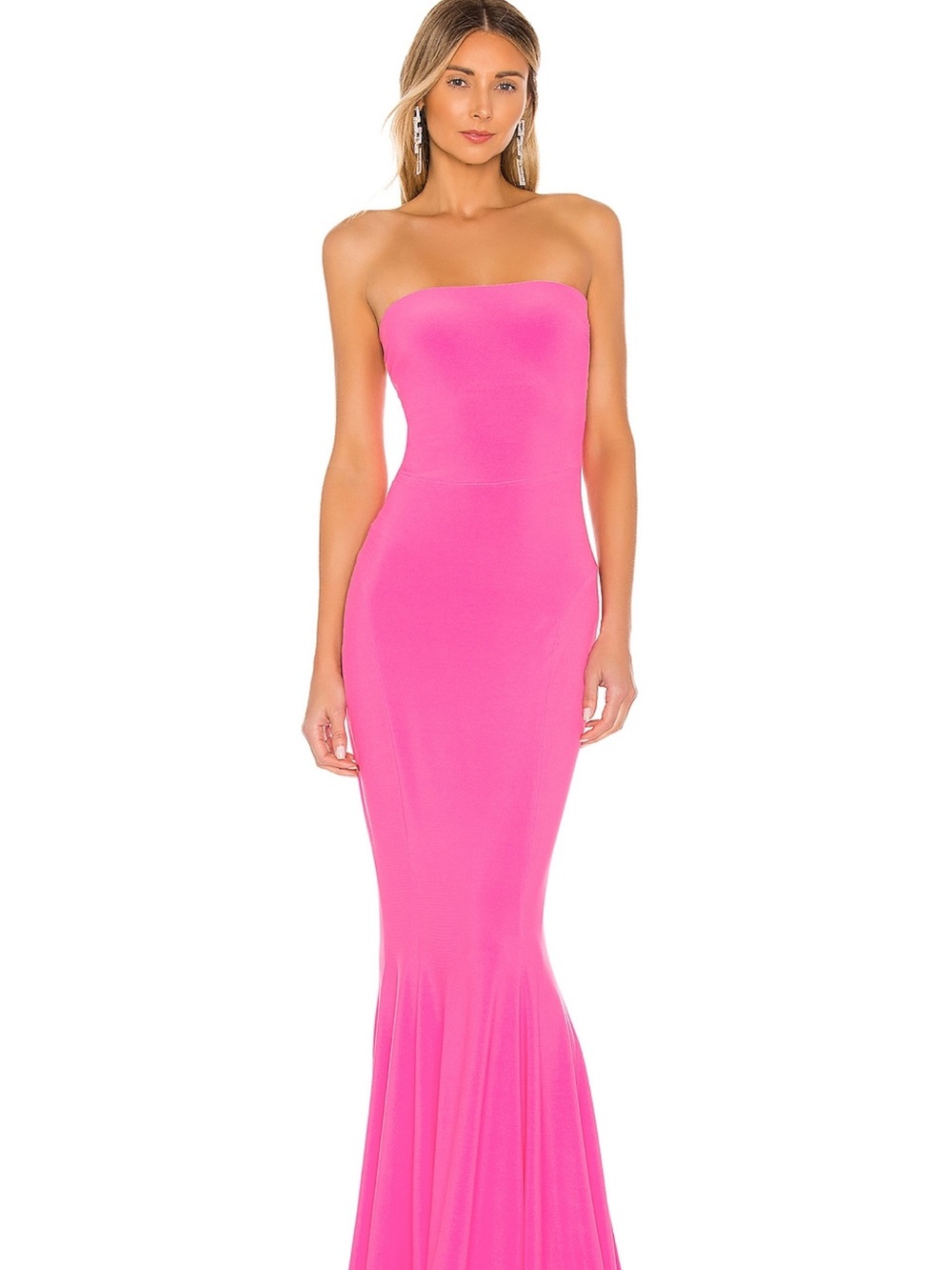 Norma Kamali Strapless Fishtail Gown in Orchid Pink